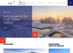 How france.com looks like on a tablet such as an iPad.