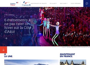 How france.fr looks like on a tablet such as an iPad.