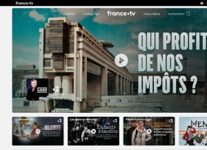 How france.tv looks like on a tablet such as an iPad.