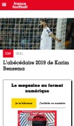 How francefootball.fr looks like on a mobile device such as an iPhone.