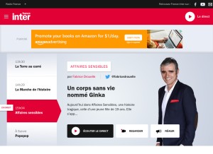 How franceinter.fr looks like on a tablet such as an iPad.