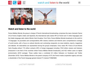 How francemm.com looks like on a tablet such as an iPad.
