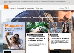 How francetelecom.com looks like on a tablet such as an iPad.
