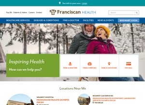 How franciscanalliance.org looks like on a tablet such as an iPad.
