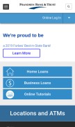 How frandsenbank.com looks like on a mobile device such as an iPhone.