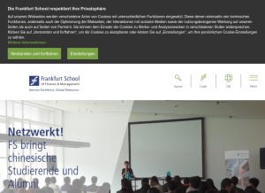 How frankfurt-school.de looks like on a tablet such as an iPad.