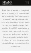 How frankgroup.com looks like on a mobile device such as an iPhone.