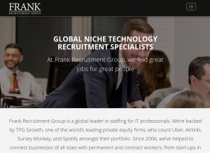 How frankgroup.com looks like on a tablet such as an iPad.