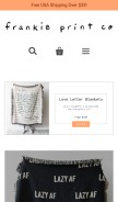 How frankieprintco.com looks like on a mobile device such as an iPhone.