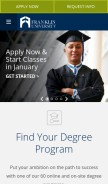How franklin.edu looks like on a mobile device such as an iPhone.