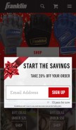 How franklinsports.com looks like on a mobile device such as an iPhone.