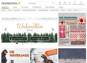 How frankonia.de looks like on a tablet such as an iPad.