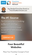 How franoppnetwork.com looks like on a mobile device such as an iPhone.