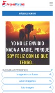 How frasesparami.com looks like on a mobile device such as an iPhone.