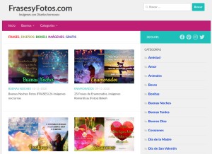 How frasesyfotos.com looks like on a tablet such as an iPad.