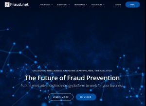 How fraud.net looks like on a tablet such as an iPad.