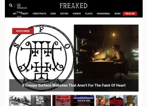 How freaked.com looks like on a tablet such as an iPad.