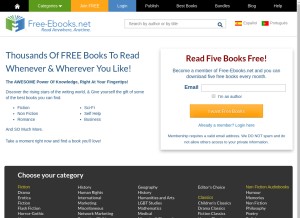 How free-ebooks.net looks like on a tablet such as an iPad.