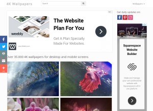 How free4kwallpapers.com looks like on a tablet such as an iPad.