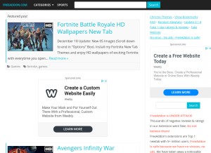 How freeaddon.com looks like on a tablet such as an iPad.