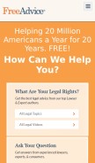 How freeadvice.com looks like on a mobile device such as an iPhone.
