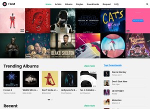 How freeallmusic.top looks like on a tablet such as an iPad.