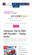 How freebiefindingmom.com looks like on a mobile device such as an iPhone.