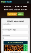 How freebitco.in looks like on a mobile device such as an iPhone.