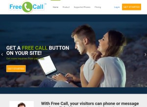 How freecallinc.com looks like on a tablet such as an iPad.