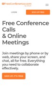 How freeconference.com looks like on a mobile device such as an iPhone.