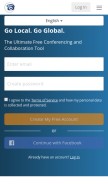 How freeconferencecall.com looks like on a mobile device such as an iPhone.