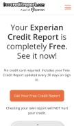 How freecreditreport.com looks like on a mobile device such as an iPhone.