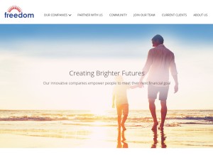 How freedomfinancialnetwork.com looks like on a tablet such as an iPad.