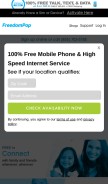How freedompop.com looks like on a mobile device such as an iPhone.