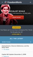 How freedomworks.org looks like on a mobile device such as an iPhone.