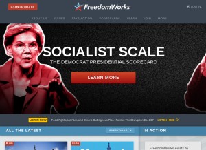 How freedomworks.org looks like on a tablet such as an iPad.