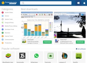 How freedownloadscenter.com looks like on a tablet such as an iPad.