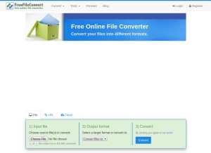 How freefileconvert.com looks like on a tablet such as an iPad.