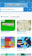 How freegames.com looks like on a mobile device such as an iPhone.
