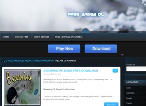 How freegamesdl.net looks like on a tablet such as an iPad.