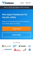 How freelancer.ca looks like on a mobile device such as an iPhone.
