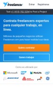 How freelancer.cl looks like on a mobile device such as an iPhone.