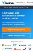 How freelancer.hu looks like on a mobile device such as an iPhone.