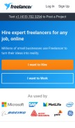 How freelancer.ie looks like on a mobile device such as an iPhone.
