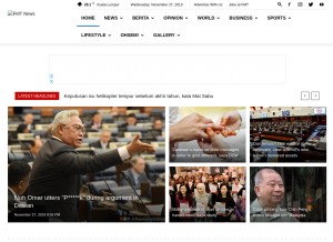 How freemalaysiatoday.com looks like on a tablet such as an iPad.