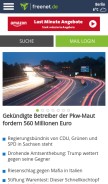 How freenet.de looks like on a mobile device such as an iPhone.