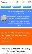 How freeola.com looks like on a mobile device such as an iPhone.