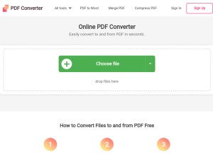 How freepdfconvert.com looks like on a tablet such as an iPad.