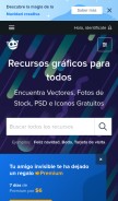 How freepik.es looks like on a mobile device such as an iPhone.