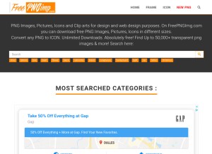 How freepngimg.com looks like on a tablet such as an iPad.